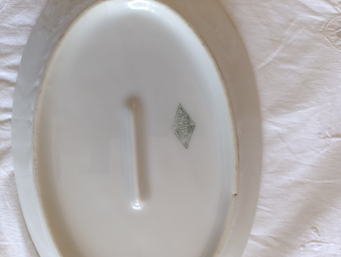 Ravier ancien blanc porcelaine