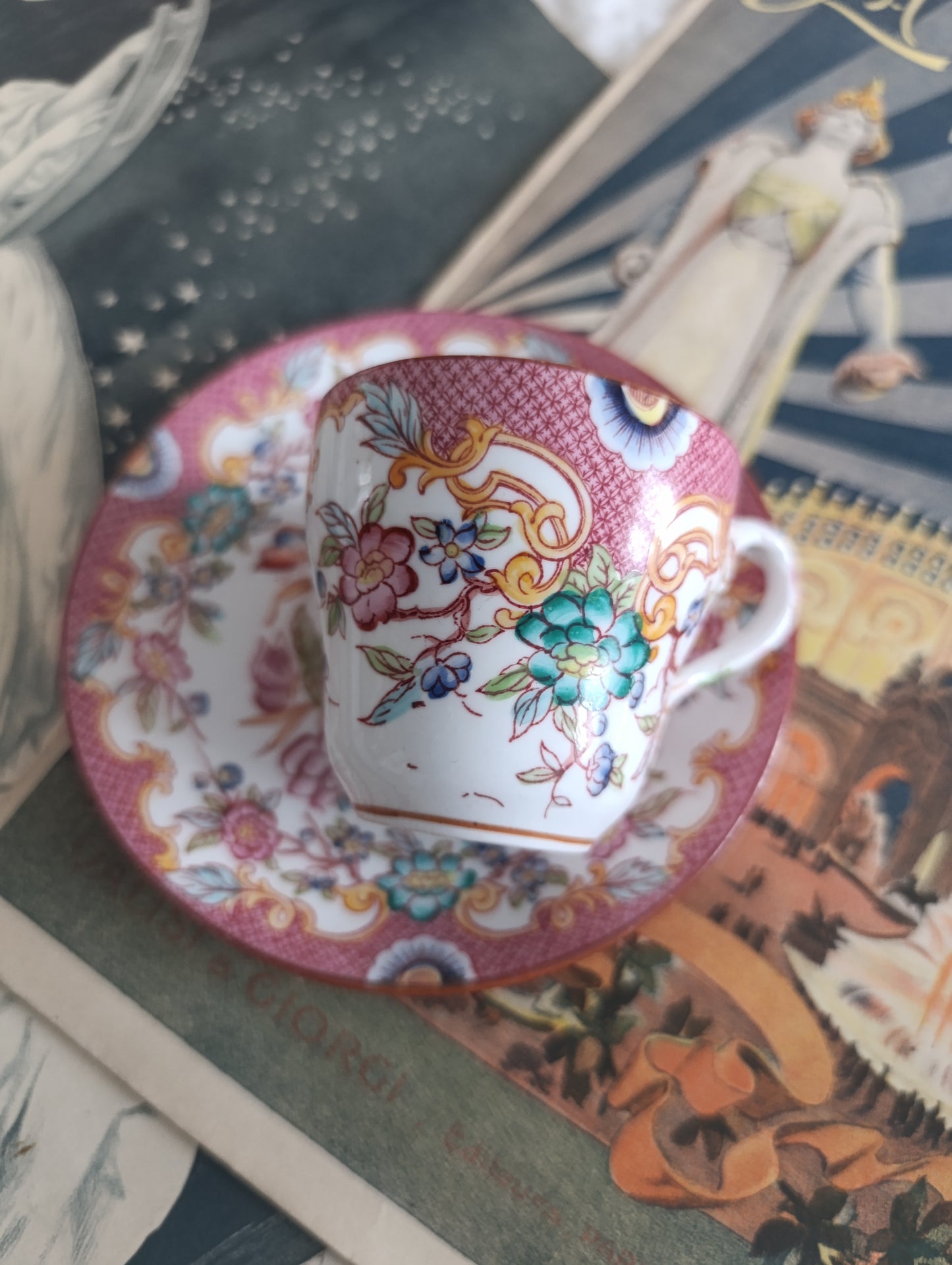 Tasse à café sous tasse Minton Sarreguemines