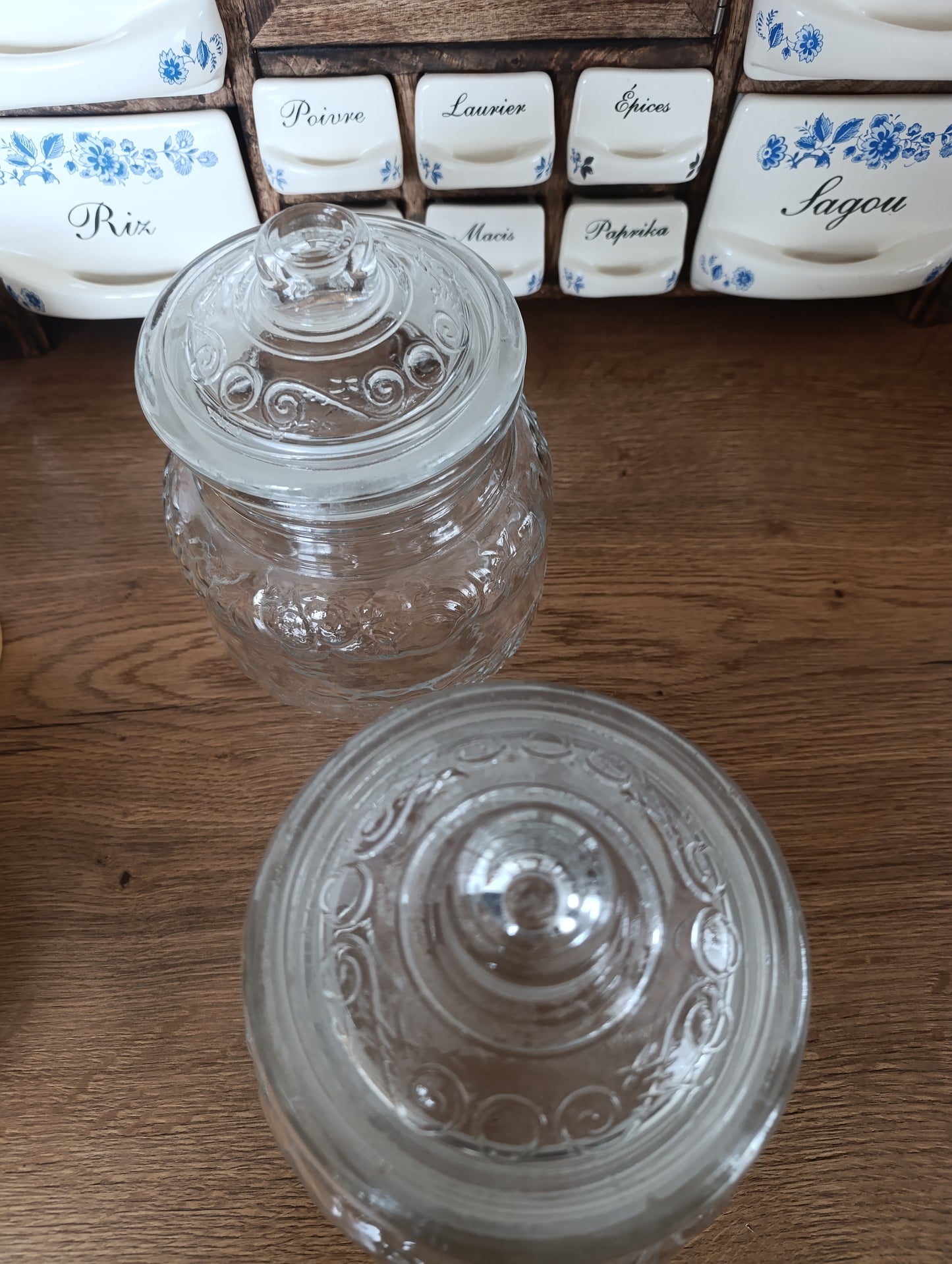 Pot verre vintage fruit italy