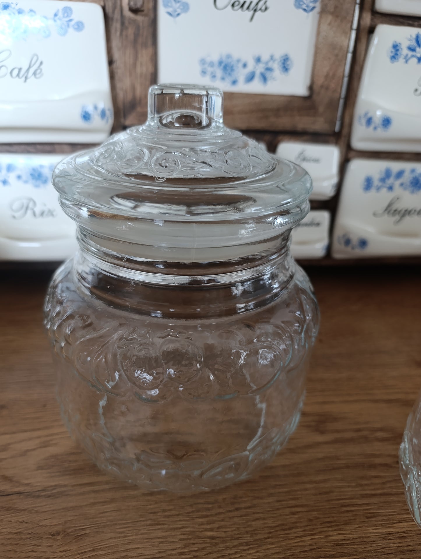 Pot verre vintage fruit italy