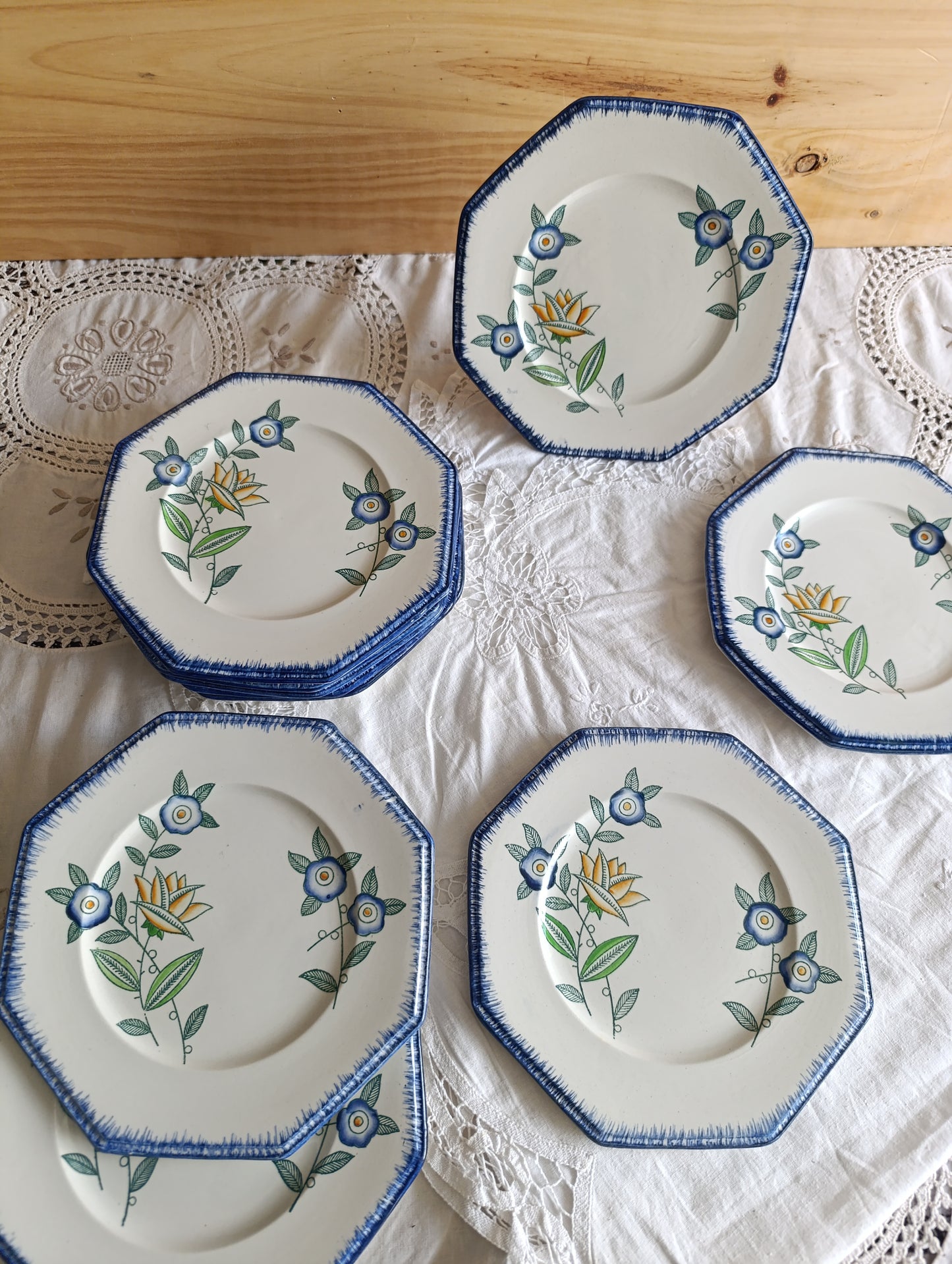 Assiette dessert terre de fer polychrome Longwy