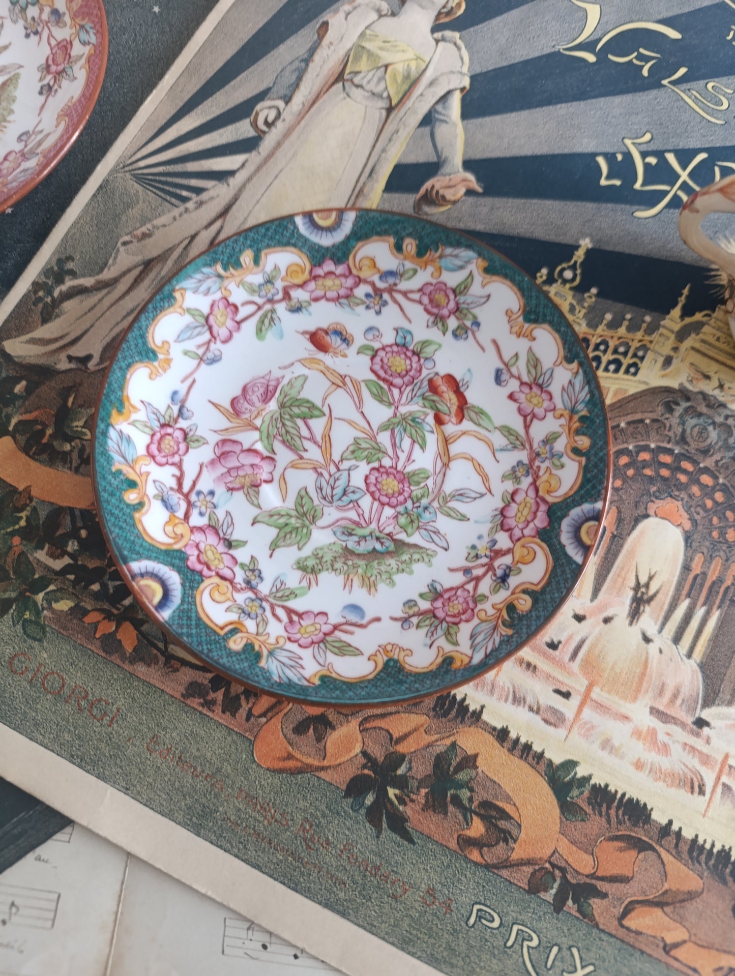 Tasse à café sous tasse Minton Sarreguemines