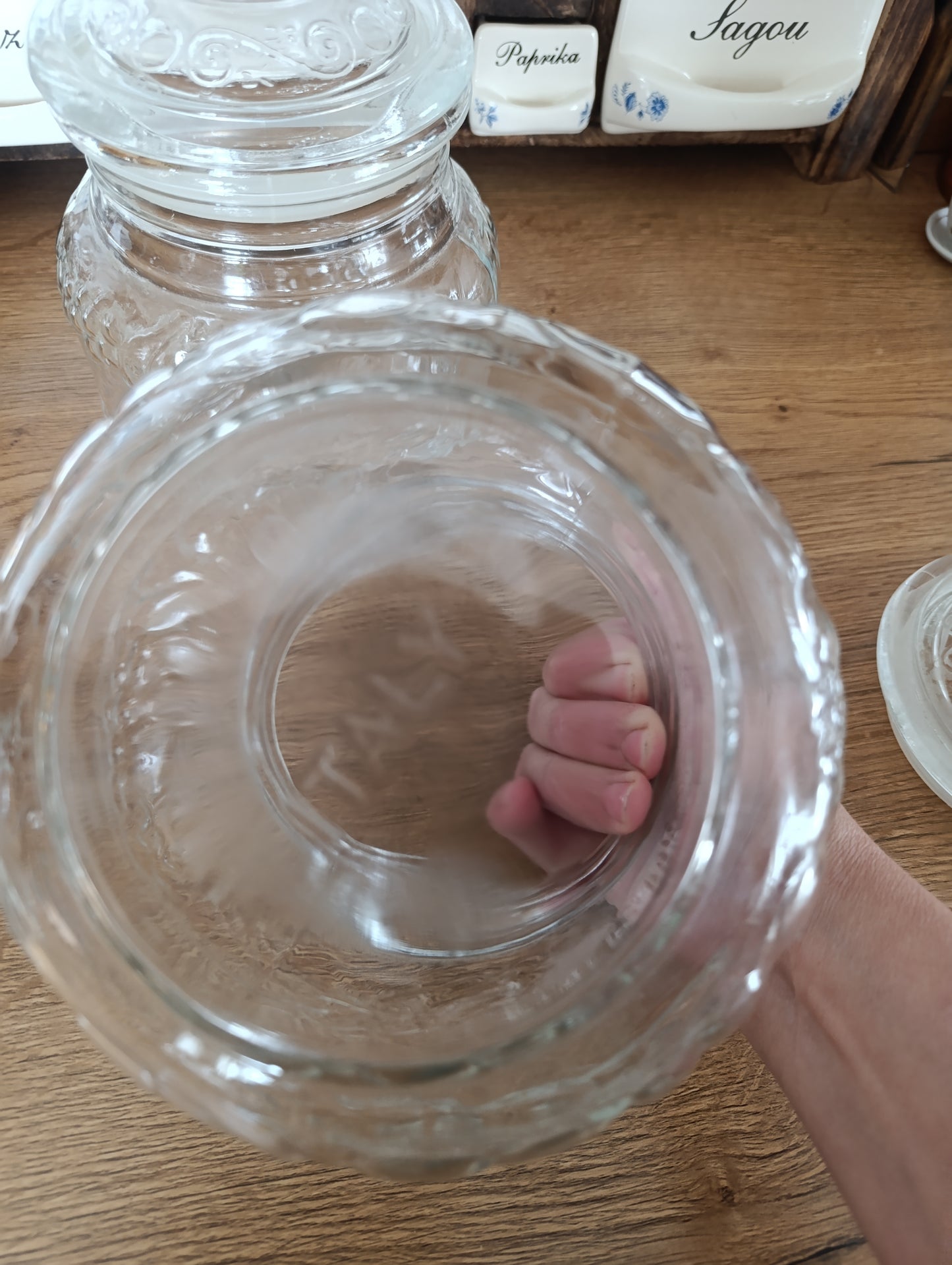 Pot verre vintage fruit italy