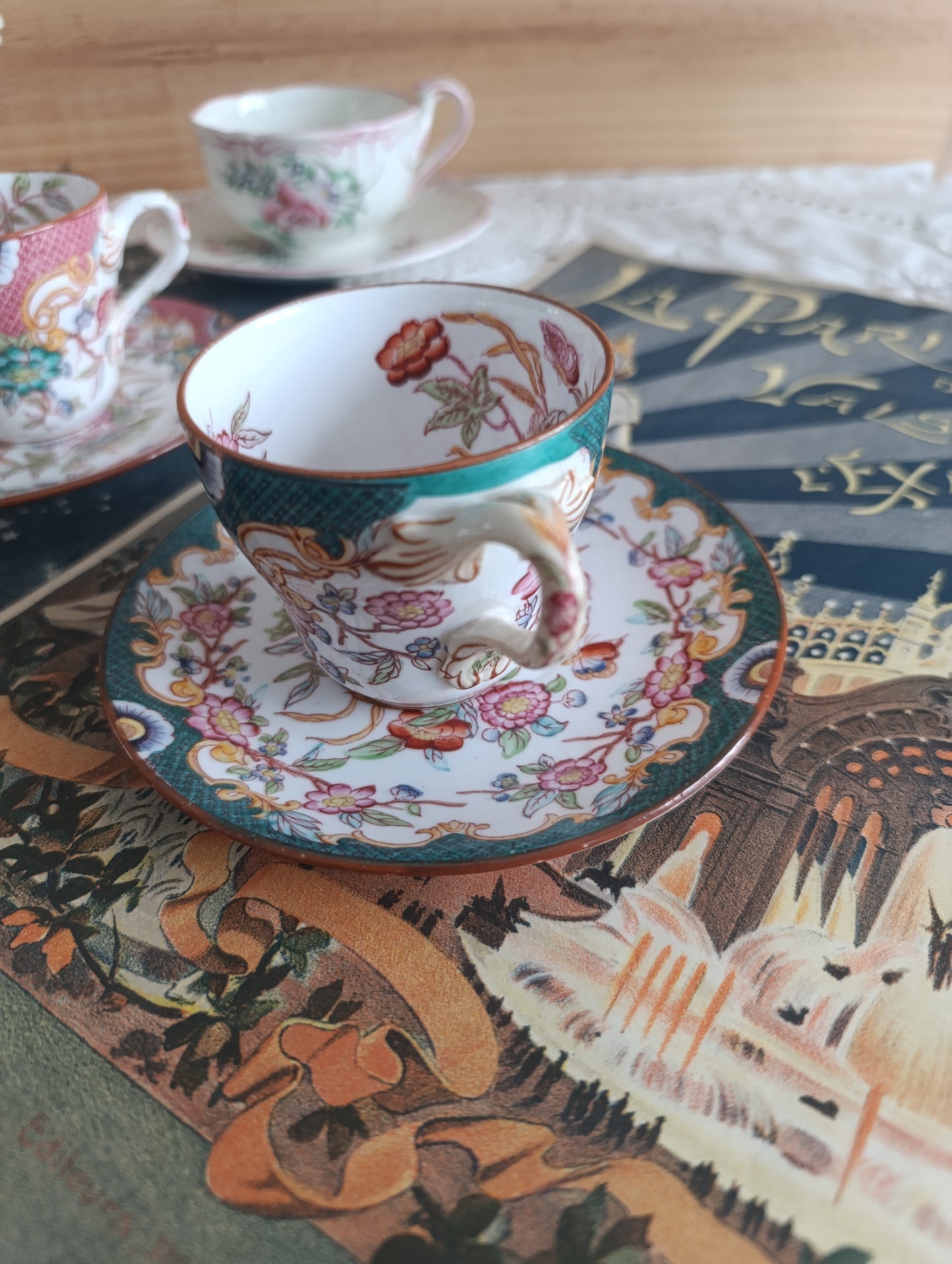 Tasse à café sous tasse Minton Sarreguemines