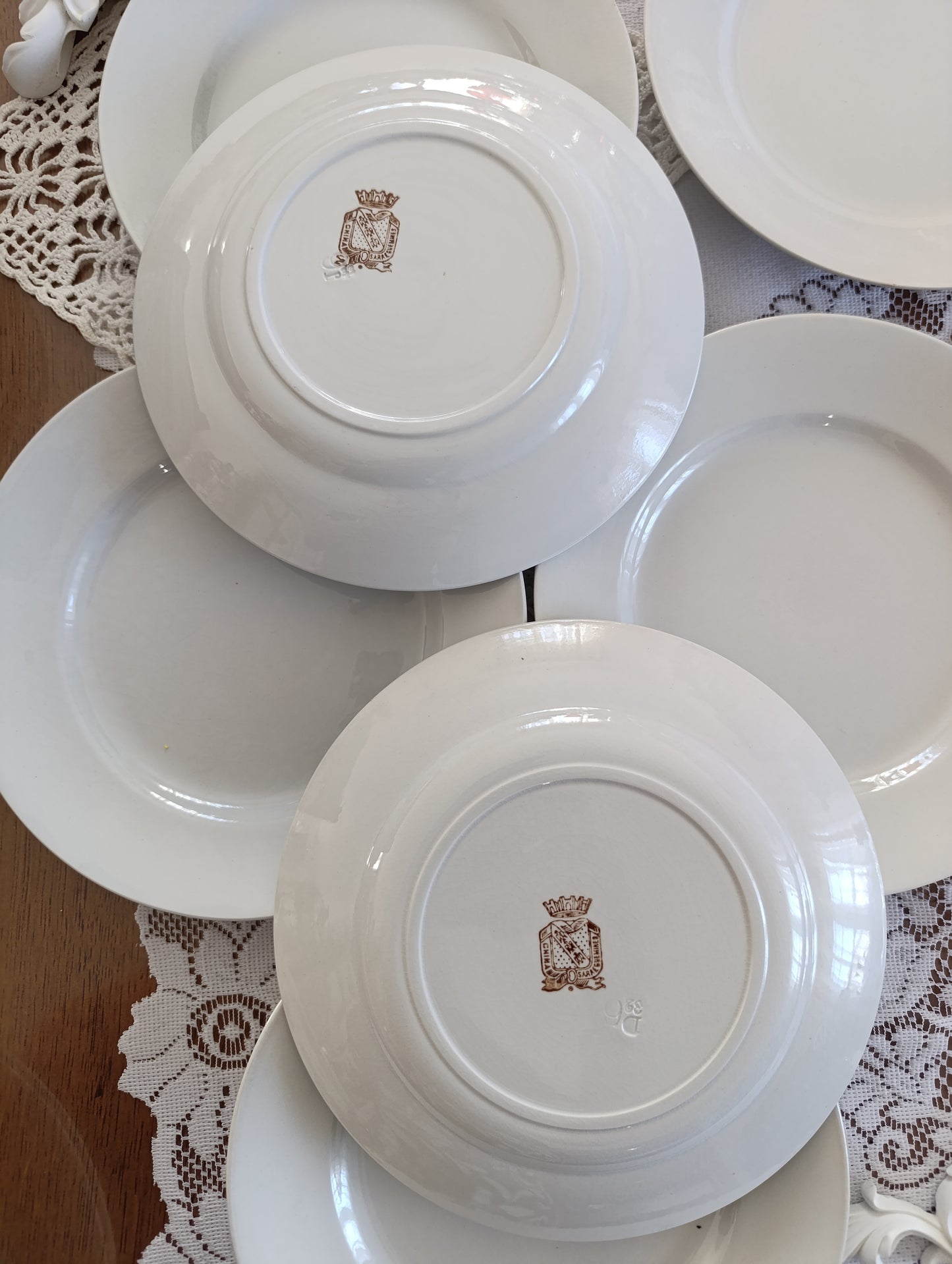 Assiette plate terre de fer china Sarreguemines blanches