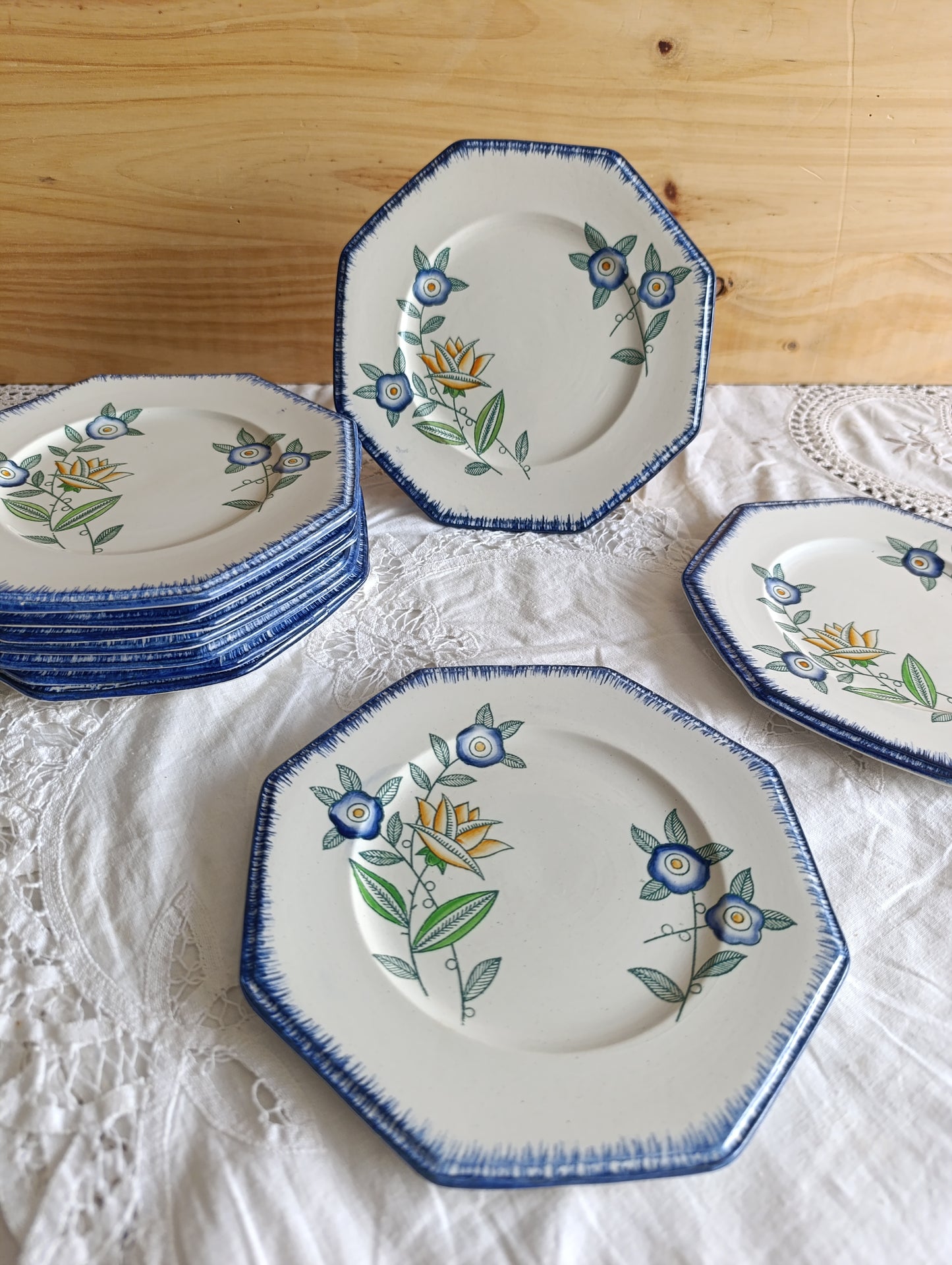 Assiette dessert terre de fer polychrome Longwy