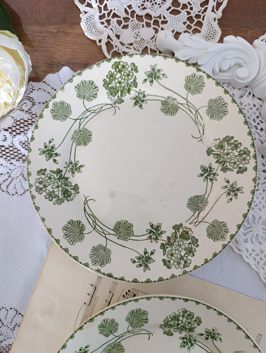 Assiette sur pied Géranium Sarreguemines
