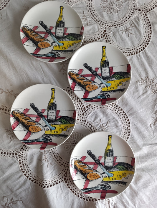 Assiettes Gien fromage et vin
