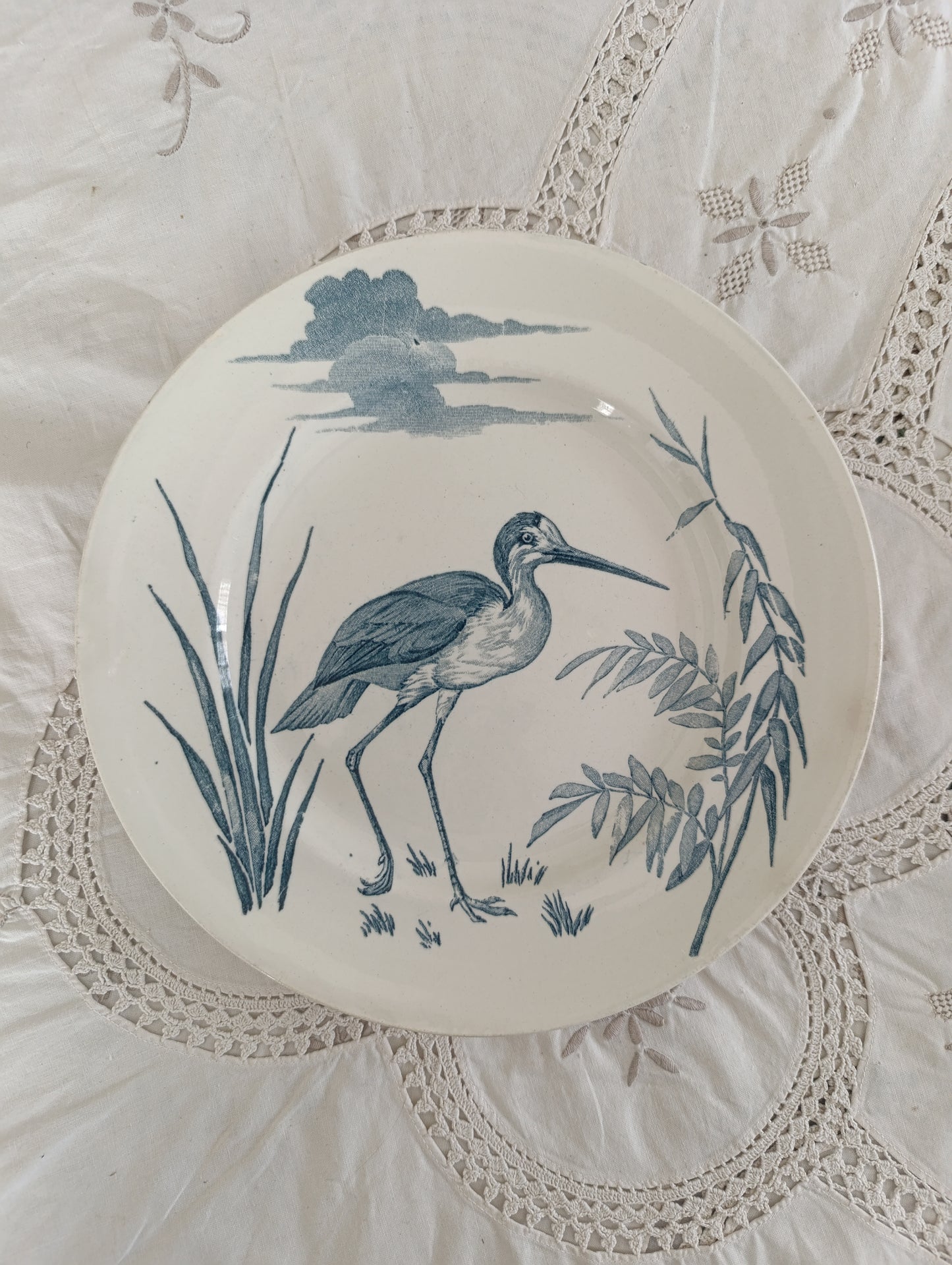 Assiette Oiseau Terre de fer KG Lunéville