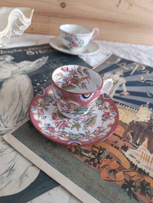 Tasse à café sous tasse Minton Sarreguemines