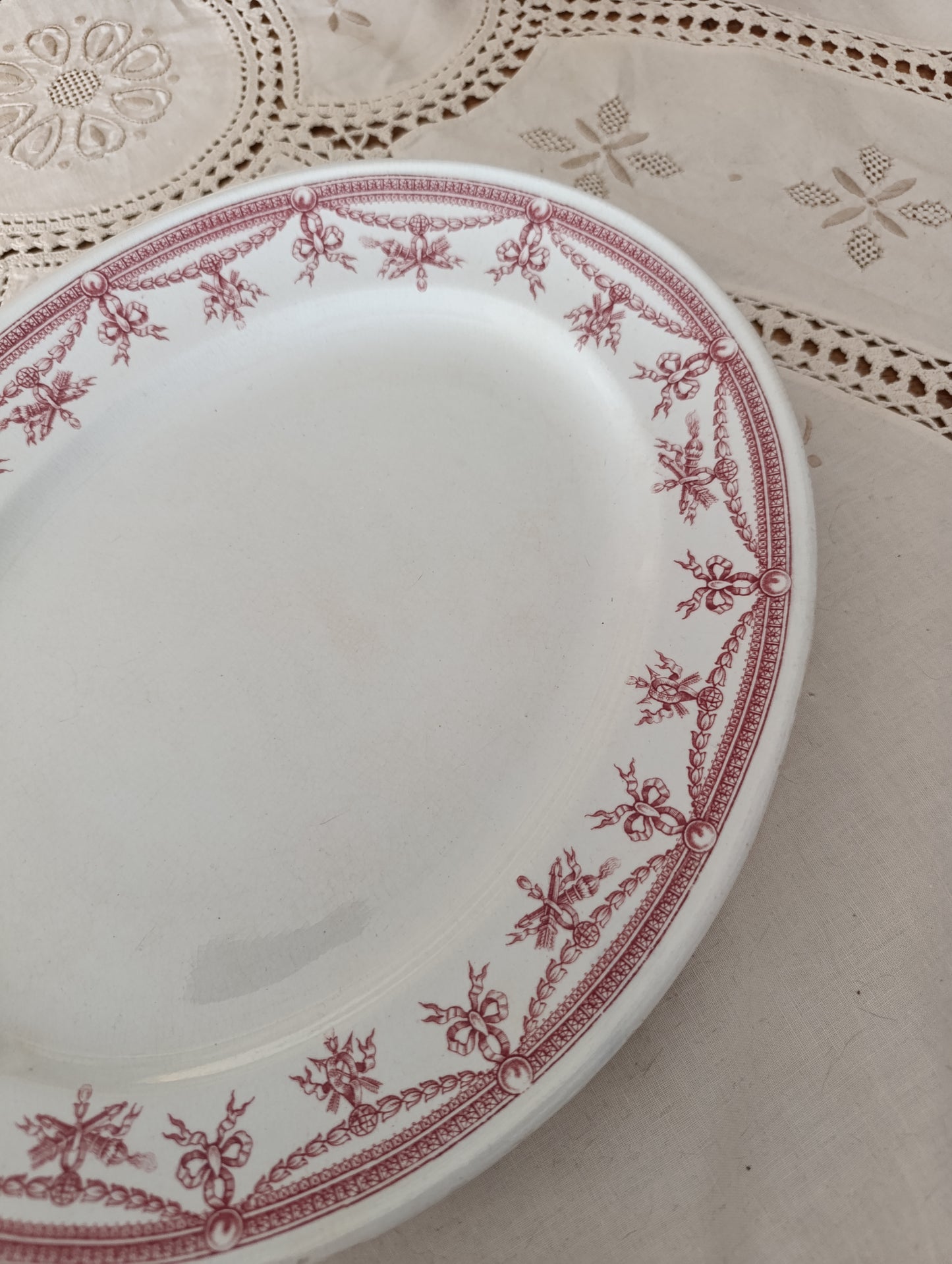Plat oval old Hall victorian staffordshire Indian Stone China  terre de fer rose