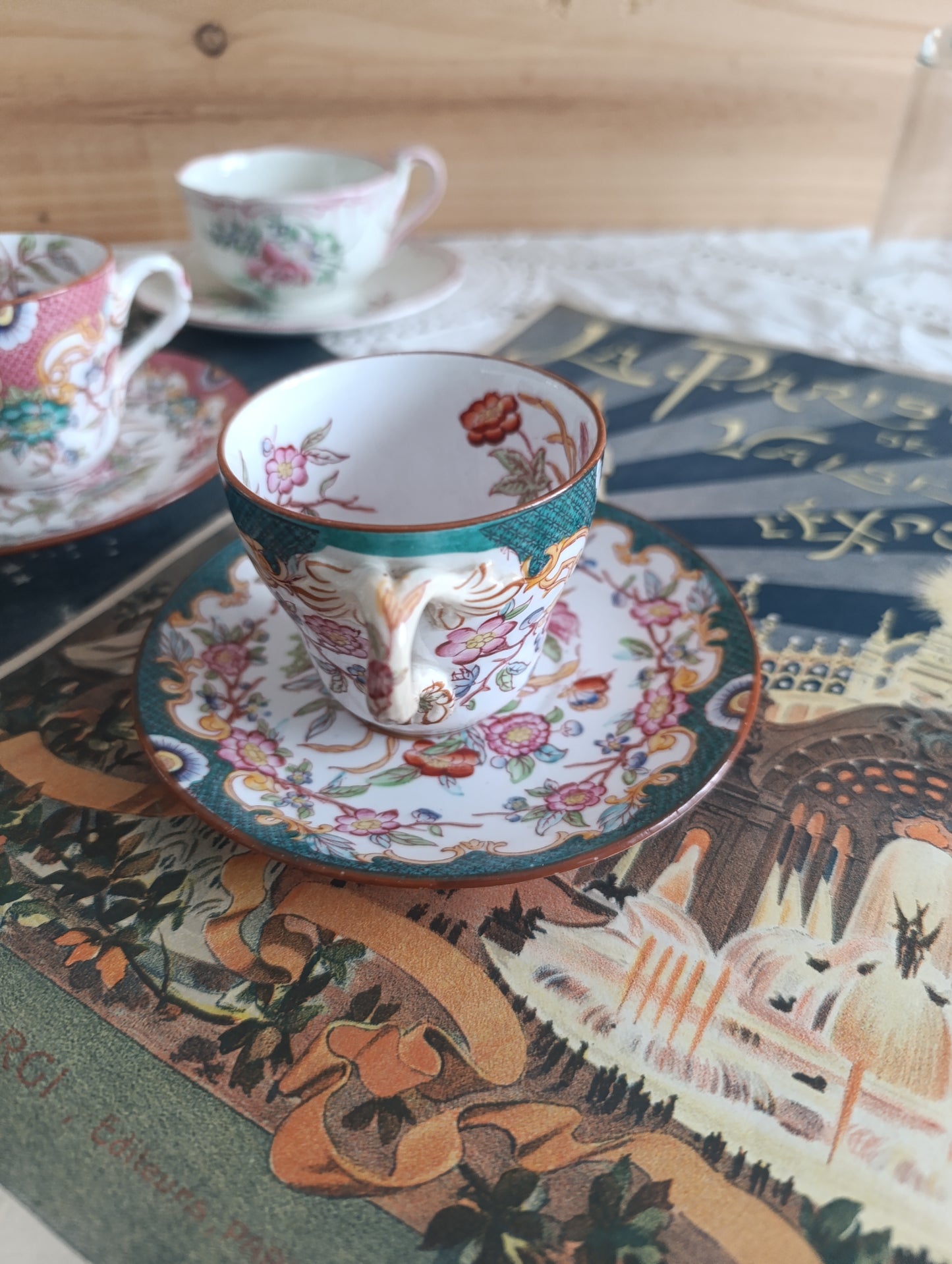 Tasse à café sous tasse Minton Sarreguemines