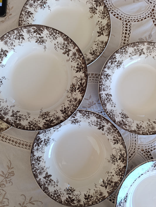Assiette creuse Alphand terre de fer brun Sarreguemines