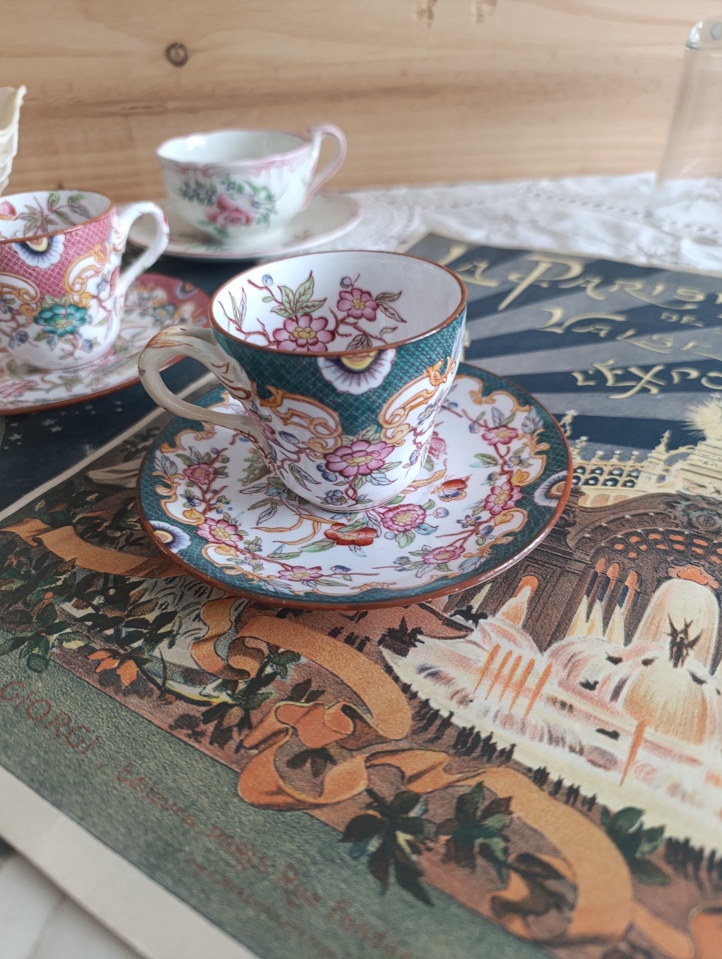 Tasse à café sous tasse Minton Sarreguemines