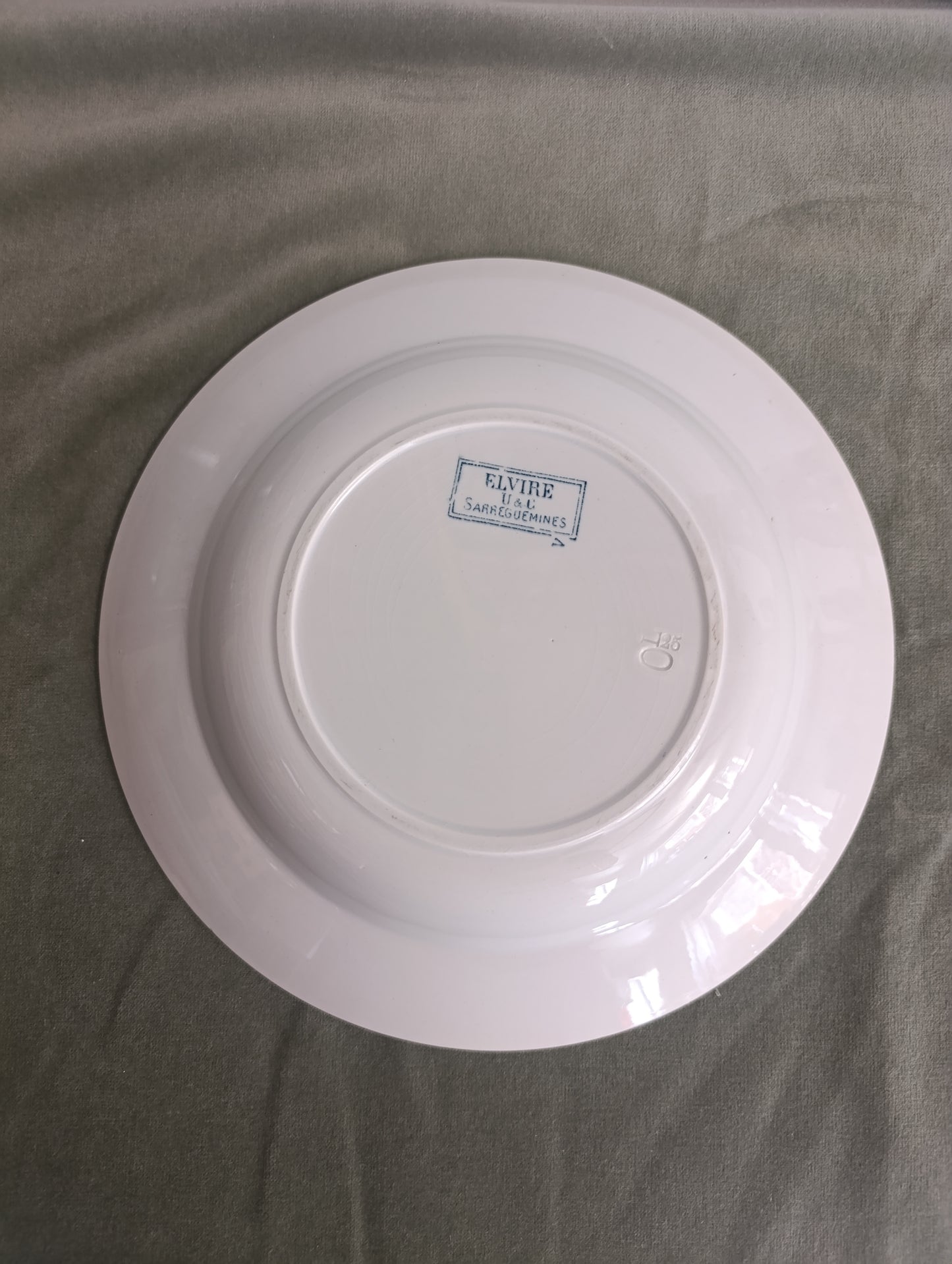 Grande assiette plat creux Sarreguemines Elvire