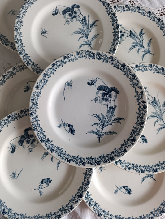 Assiette Pensée KG Luneville terre de fer