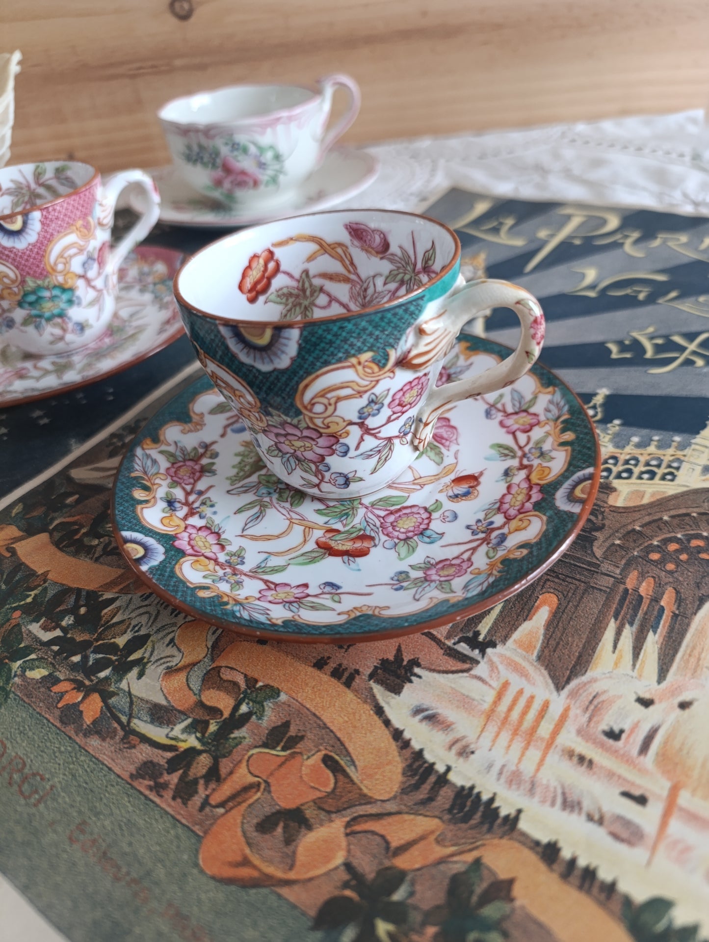 Tasse à café sous tasse Minton Sarreguemines