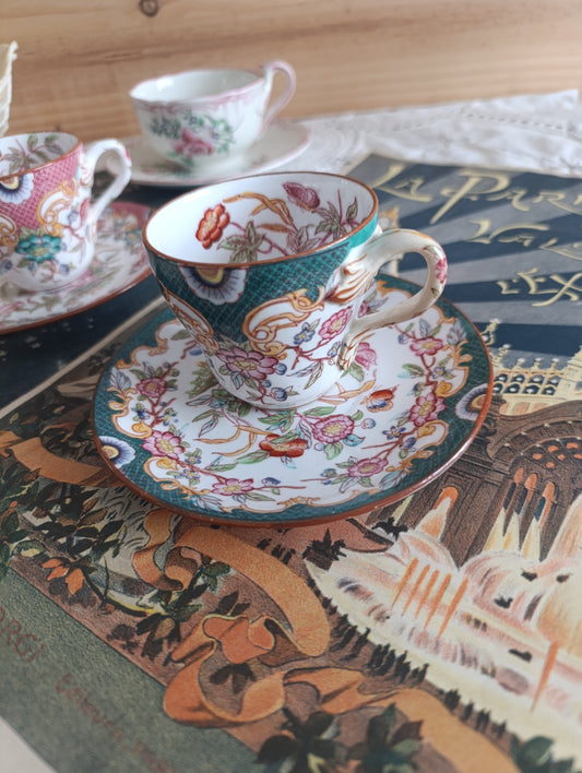 Tasse à café sous tasse Minton Sarreguemines