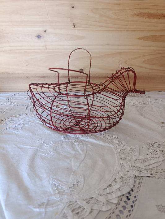 Panier à oeufs ancien en métal