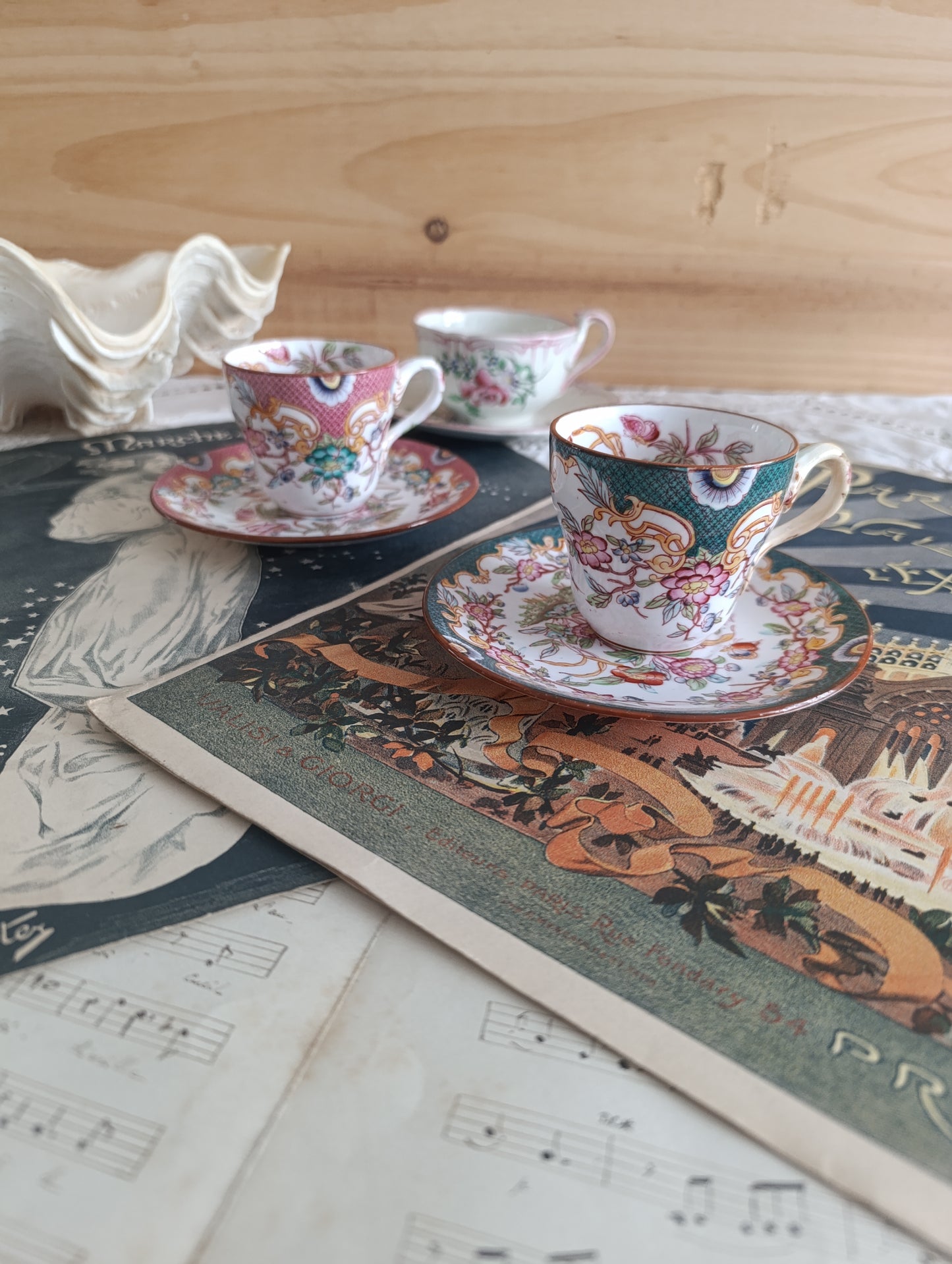 Tasse à café sous tasse Minton Sarreguemines