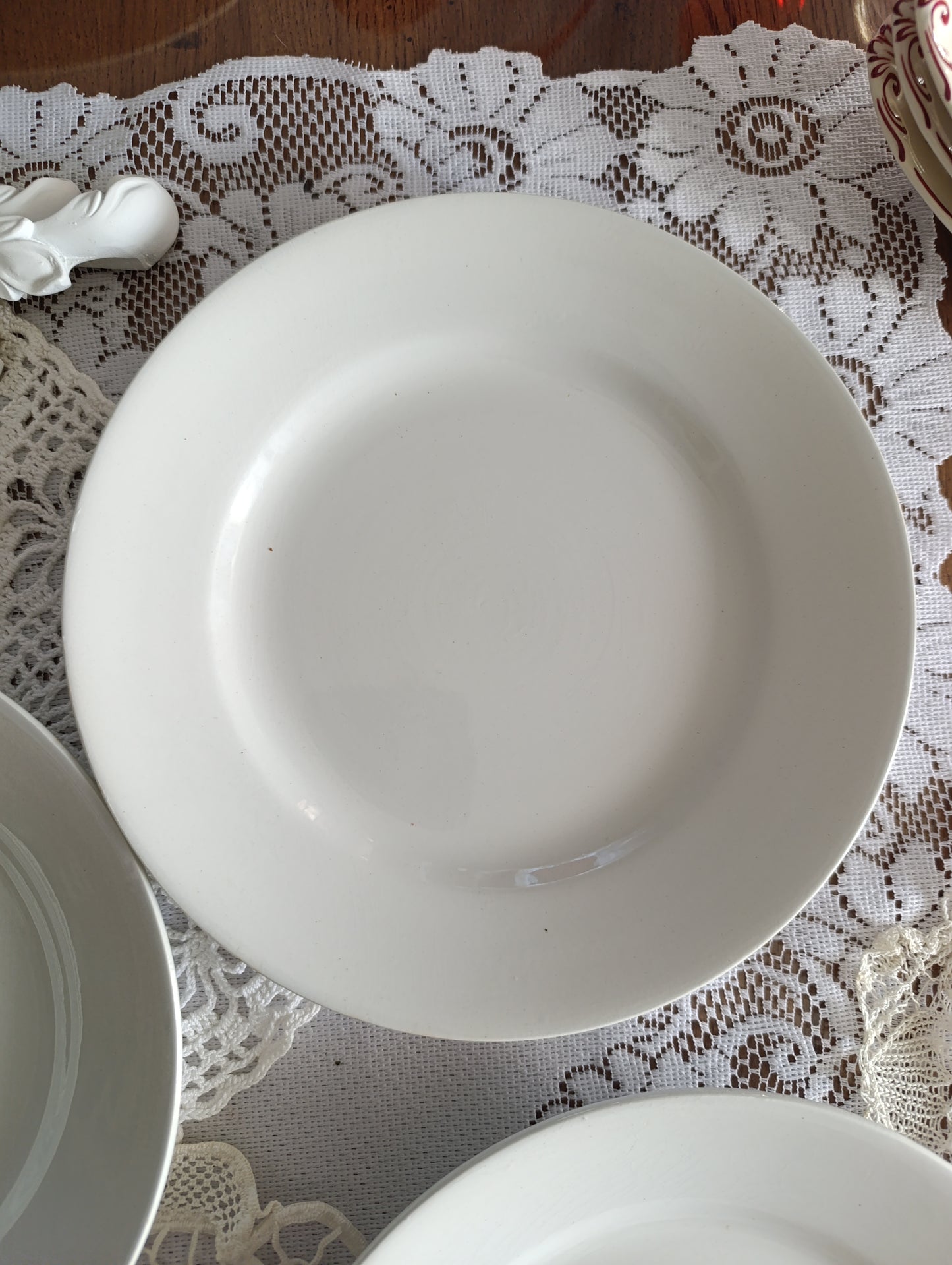 Assiette terre de fer blanche China Sarreguemines