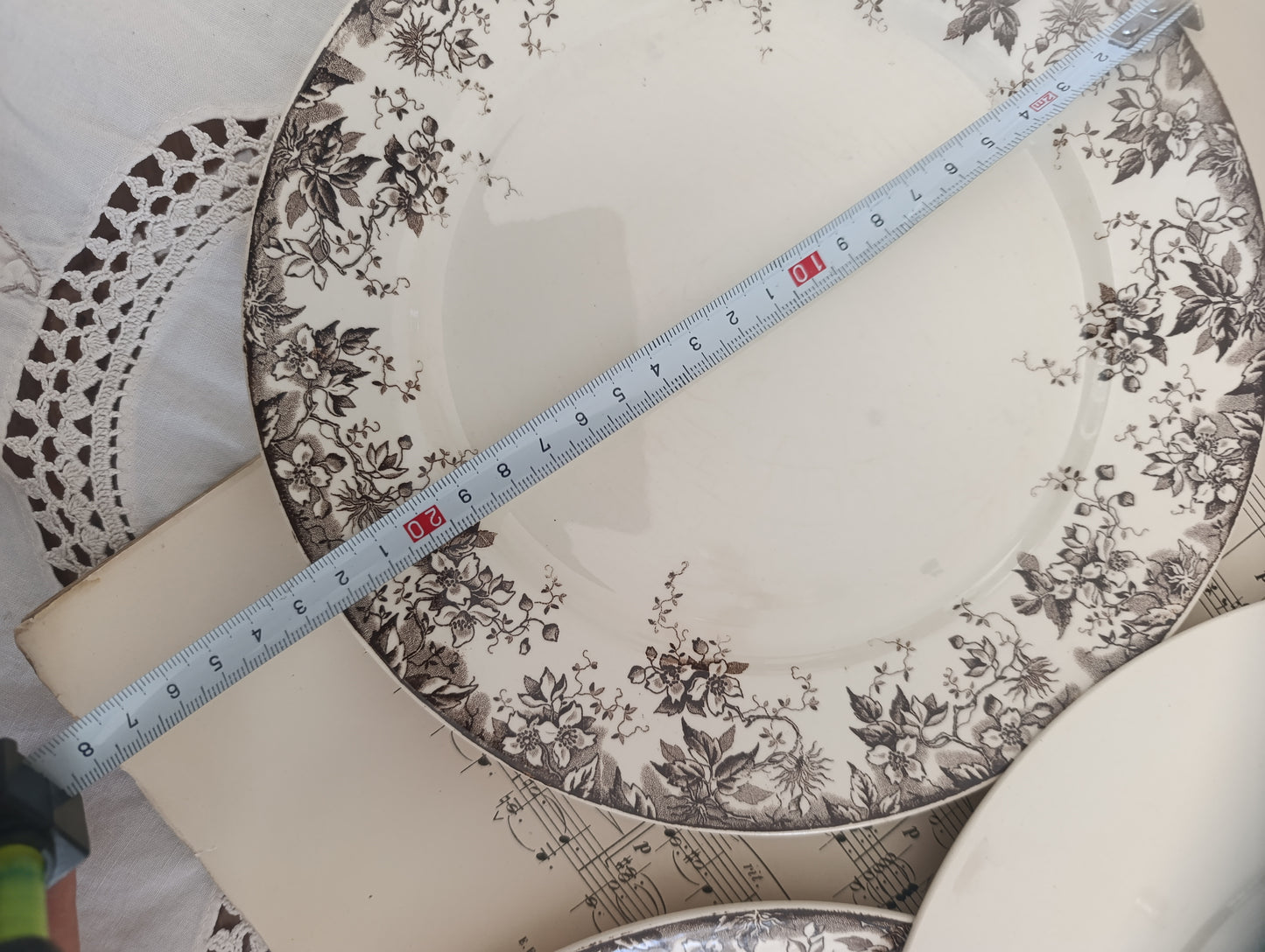 Assiette Alphand Sarreguemines terre de fer sepia