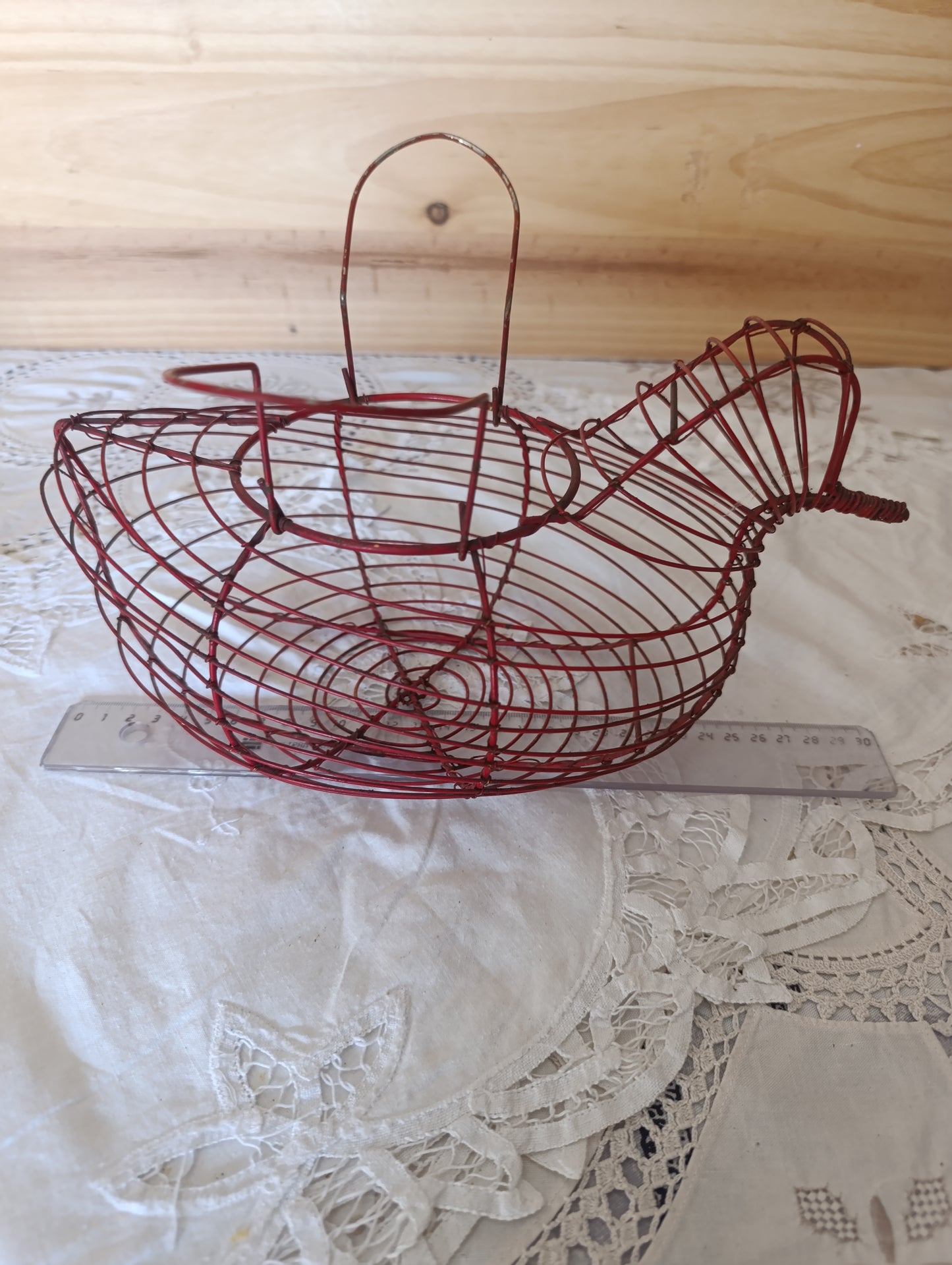 Panier à oeufs ancien en métal
