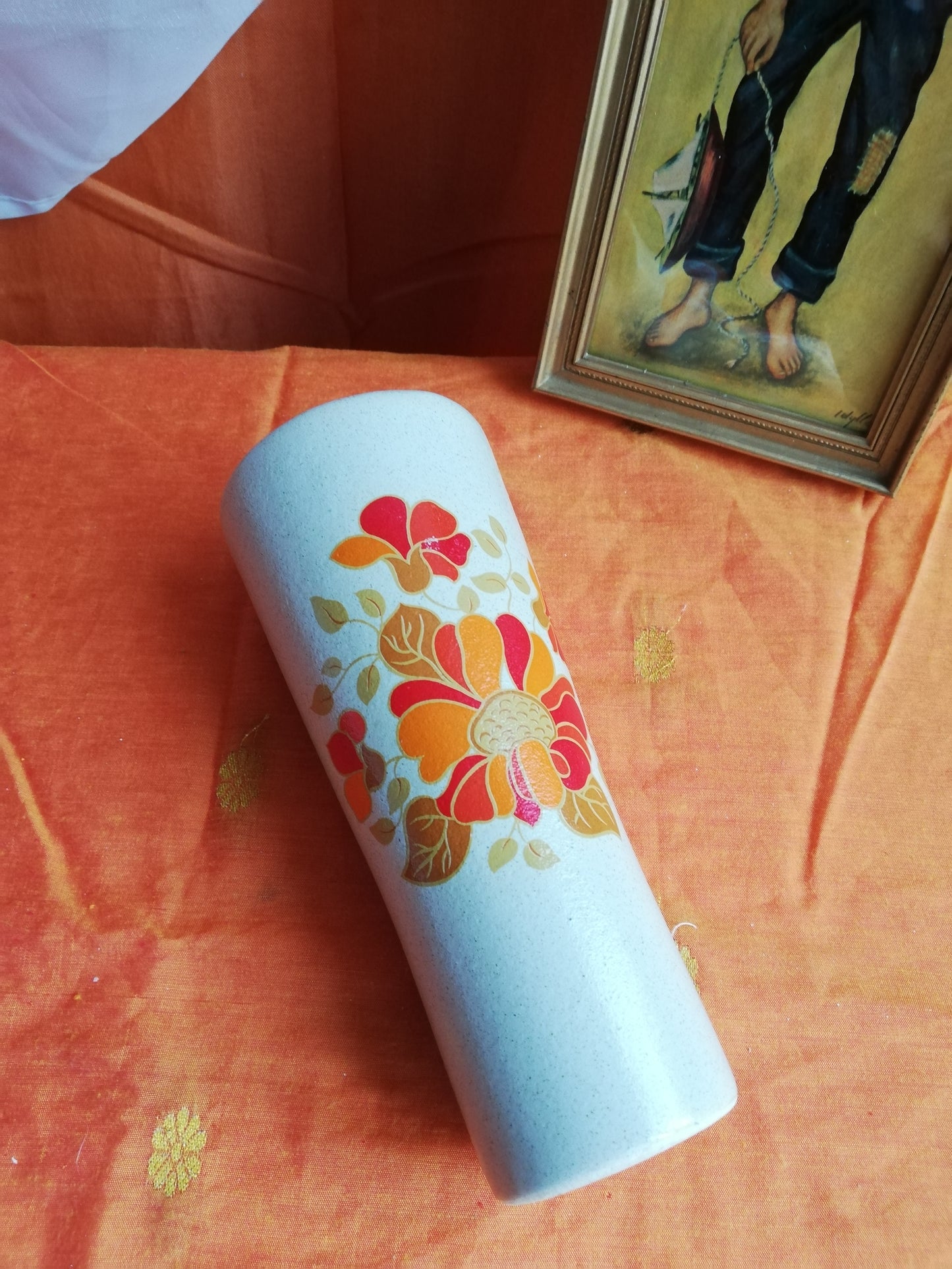 Orangefarbene Vintage-Vase von Saint Amand Bangkok
