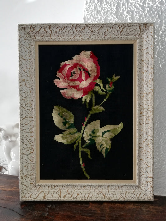 Cadre Canevas Rose Vintage