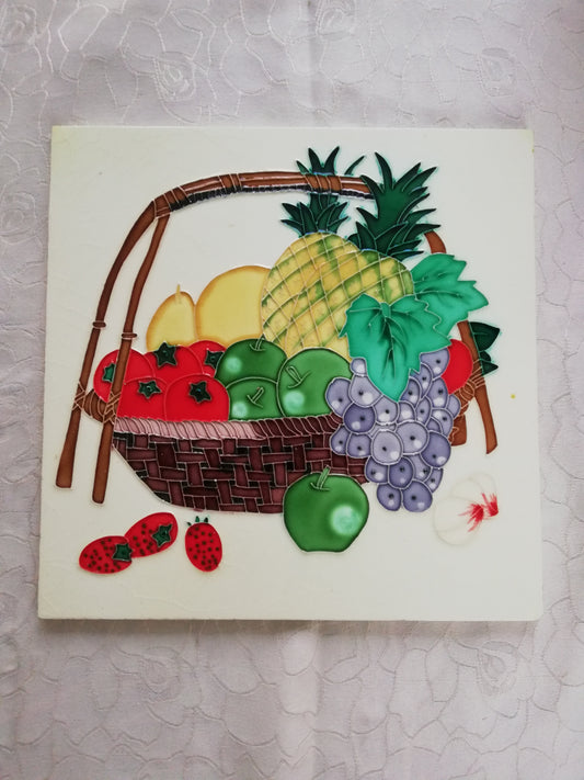 Carrelage deco vintage panier fruits